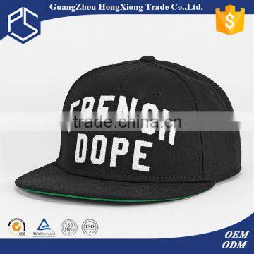 Whole saleblack simple embroidery 3d embroidery snapback cap