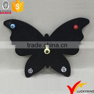 Drawer Knobs Black Wood Butterfly Shaped Vintage Hook