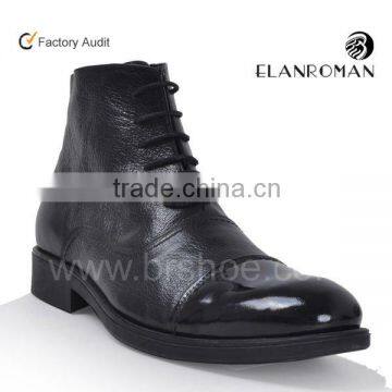 Fashion rubber ankle boots men military leather boots wholesale price