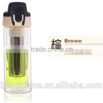 BPA Free Heat-Resistant Sports Bra Glass Water Bottle With Tea Infuser Handles Glass Bottles Hot 2015 photo-5