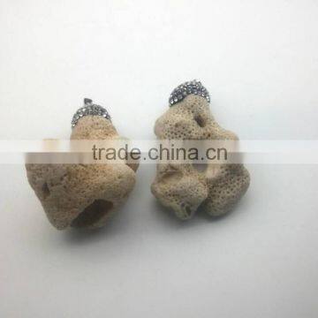 Wholesale Charm Fossilized coral rhinestone pendant for accessories