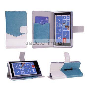 Contrast Color Flip Stand PU Leather Case Cover Pouch For Nokia Lumia 920