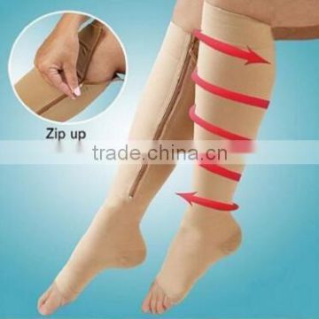 New Compression Socks Zip Sox Zippered Knee Shins Leg Zipper Open Toe Zip Up Compression Socks Support S L Size