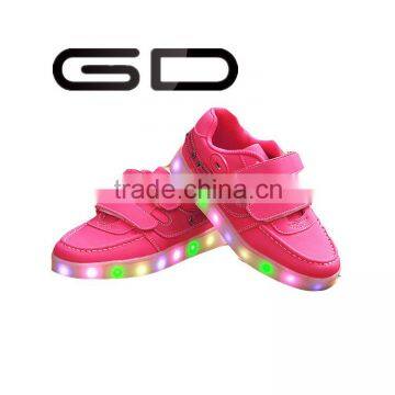 GD new style sports buckle shoes LED USB Charge flashing kids shoes