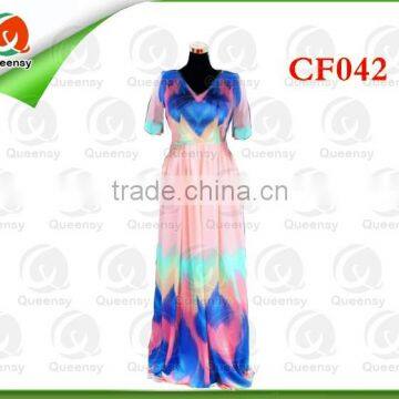 CF042 beautiful indian chiffon fabrics for making dress