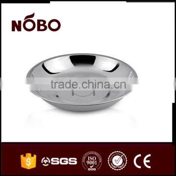 stainless steel round shape plate for food