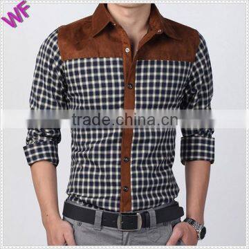 Custom Mens Long Sleeve Sueded Plaid Thermal Shirts