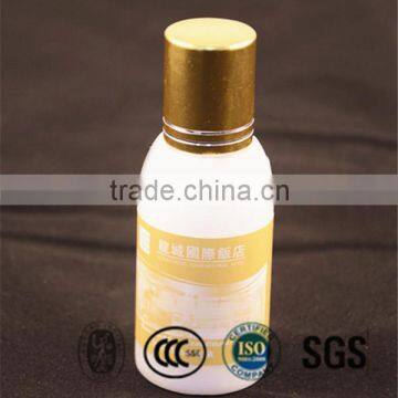 Affordable 30ml hotel shampoo body lotion shower gel bottle with gold screw cap