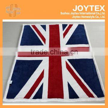 Thick Printed Coral Fleece UK Flag Sherpa Blanket