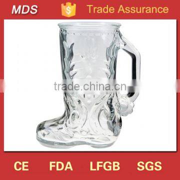 Engraved custom made cheap glass boot fancy mugs