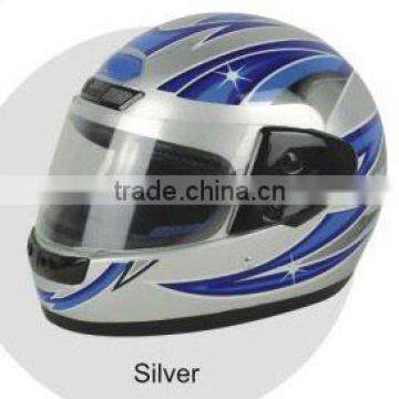 silver color full face motorcycle helmets/sport racing helmets