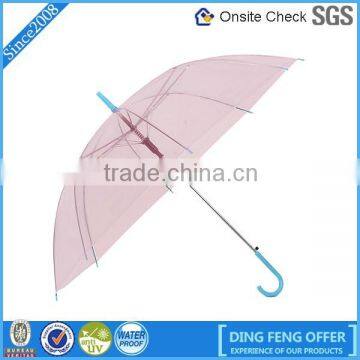 Automatic Straight heart print POE transparent umbrella