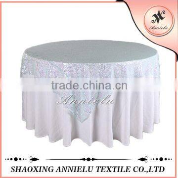 Fancy square gitter mesh and sequin table overlay cloth