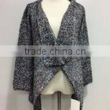 women jacket knitwear color mixed clothing supplier china knitting pattern Cardigan, sweater