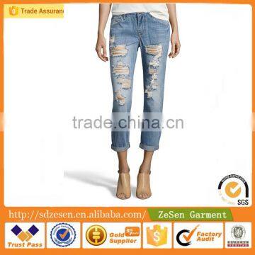 Wholesale Manufacturer Boyfriend Jeans Fashion Comfortable Clothing For Women