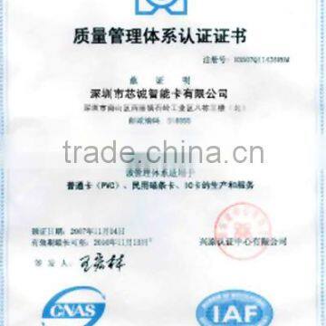 Quality Management System Certificate