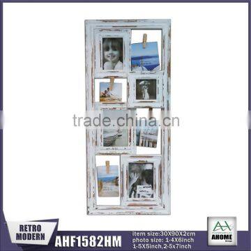 French Style Antique White Wooden Hanging Multi Collage Frame Clip Picture Frame