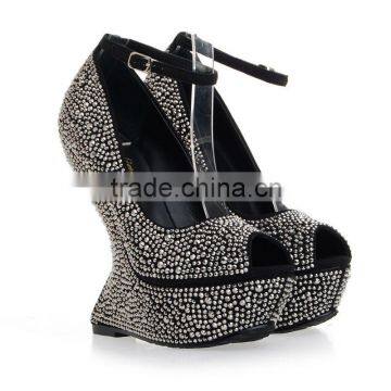 peep toe lady gaga heels diamond wedding shoes wide feet women shoes fashion 2013