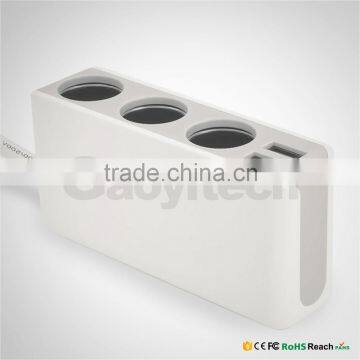 Powerful Dual Usb Car Charger With 3 Cigar Lighter Family Charger for Smart Phone