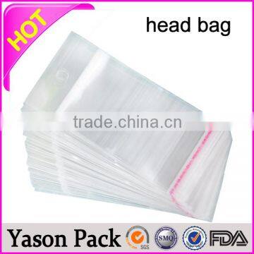 YASON bopp pen bag with header custom opp/cpp plastic header bags packaging insoles colorful printed packing material small seal