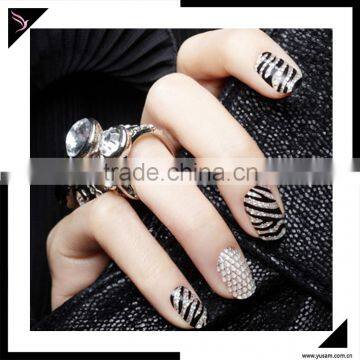 Design 3D Silver Pearl Rhinestone nail art sticker printer and art nail sticker wholesale