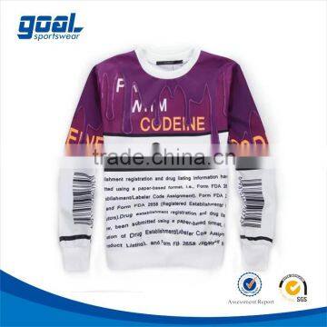 Latest Design Wholesale 100%polyester Sublimation Custom Design Men's Crewneck Sweatshirt