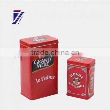 christmas gift red color printing metal tea tin can