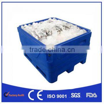 Large size 1000L plastic fish transport box, cold chain box for fish carrying