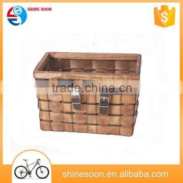 Wood bicycle basket/brown front bike bicycle basket with quick releses