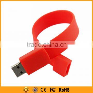 PVC fashionable bracelet usb wristband usb flash memory stick