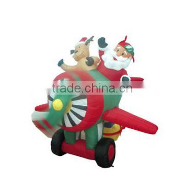 outdoor air-blown inflatable santa claus with car