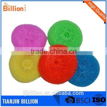 Customized thick solid color microfiber plastic scrubber for home and kitchen cleaning