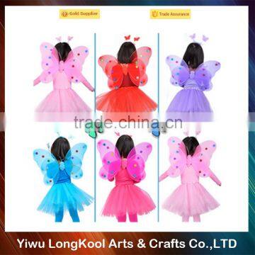 Factory direct sale girls party wings colorful butterfly wings costume