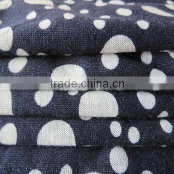 Printed fabric poly spun knit fabric 100% polyester single jersey fabric