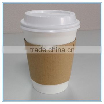 12oz white plain paper cups, paper coffee cups with lids and sleeves