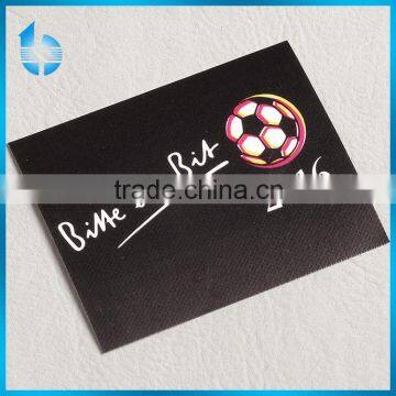 white non-woven fabric drag black printing care label for football-girl T-shirts