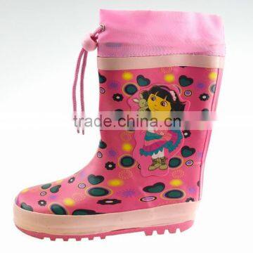 Pink lovely child rain boot,waterproof rain boot