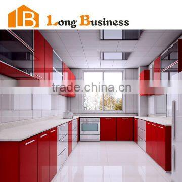 LB-DD1049 Red color painting side panel kitchen cabinet lacquer