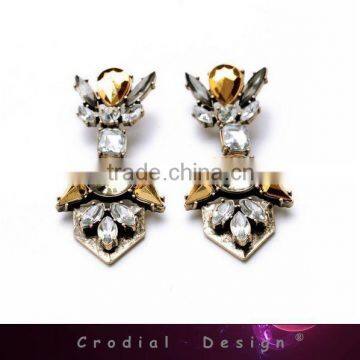 2014 Fashion Jewelry China Jewelry Crystal Pendant Gold Earring Tops Designs For Bridal