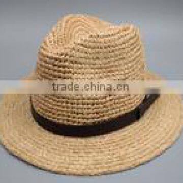 Raffia Straw Crochet Hat,straw Boater Aht,men Straw Hat,cowboy Straw Hat