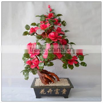 Jade fengshui tree, decorative money tree 18 peony flower