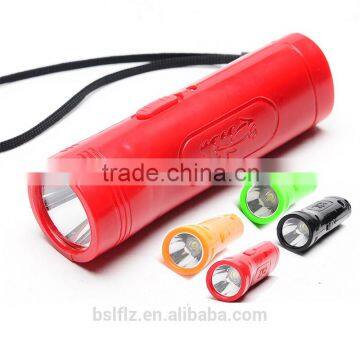rechargeable led flashlight portable plastic mini led torch light 4 color led torch light