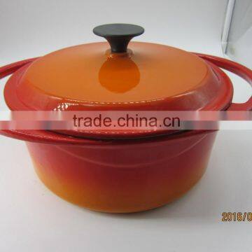 Enamel Coated Cast Iron Casserole With Long Handle , Cast Iron Cookwares, Cast Iron Dutch Oven, Cast Iron Pots photo-3
