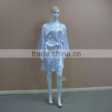 White satin silk-like women bathrobes/nightgown