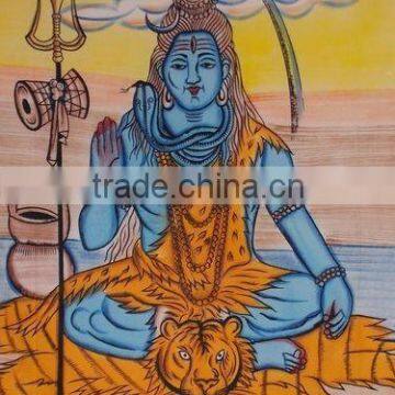 Beautiful Indian Cotton Shiva Bed Cover Hindu God Tapestry Bohemian Wall Hanging Hinduism Yoga Meditation Deva India