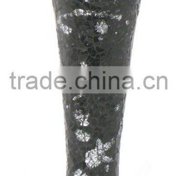 tall stemmed black mosaic design vase