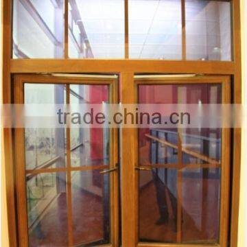 Solid Wood Built-in Grill Open Outward With True Mullion Double Glazed Window photo-2