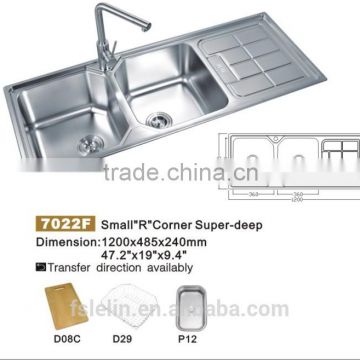 2014 LELIN new arrival double bowls stainless steel kichen sinks LL-7022F