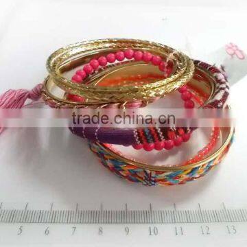 Charm thread tassel beaded bracelet jewelry set