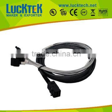 MINI SAS CABLE, SFF-8643 to 4 SATA fan out cable, Comply with SAS 3.0 12G 1.Meter